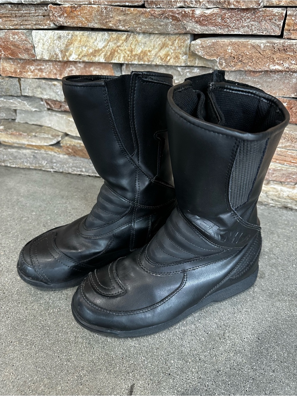Teknic Black Leather Riding Boots | Size 5 | Very Good Used Condition Motorcycle
